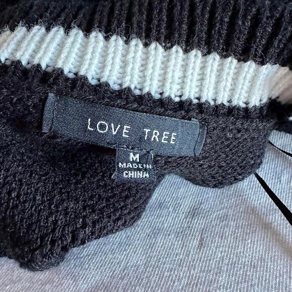 Womens Sweater Size Medium Black White Crop Preppy Twee Business Casual Nautical - Picture 6 of 8